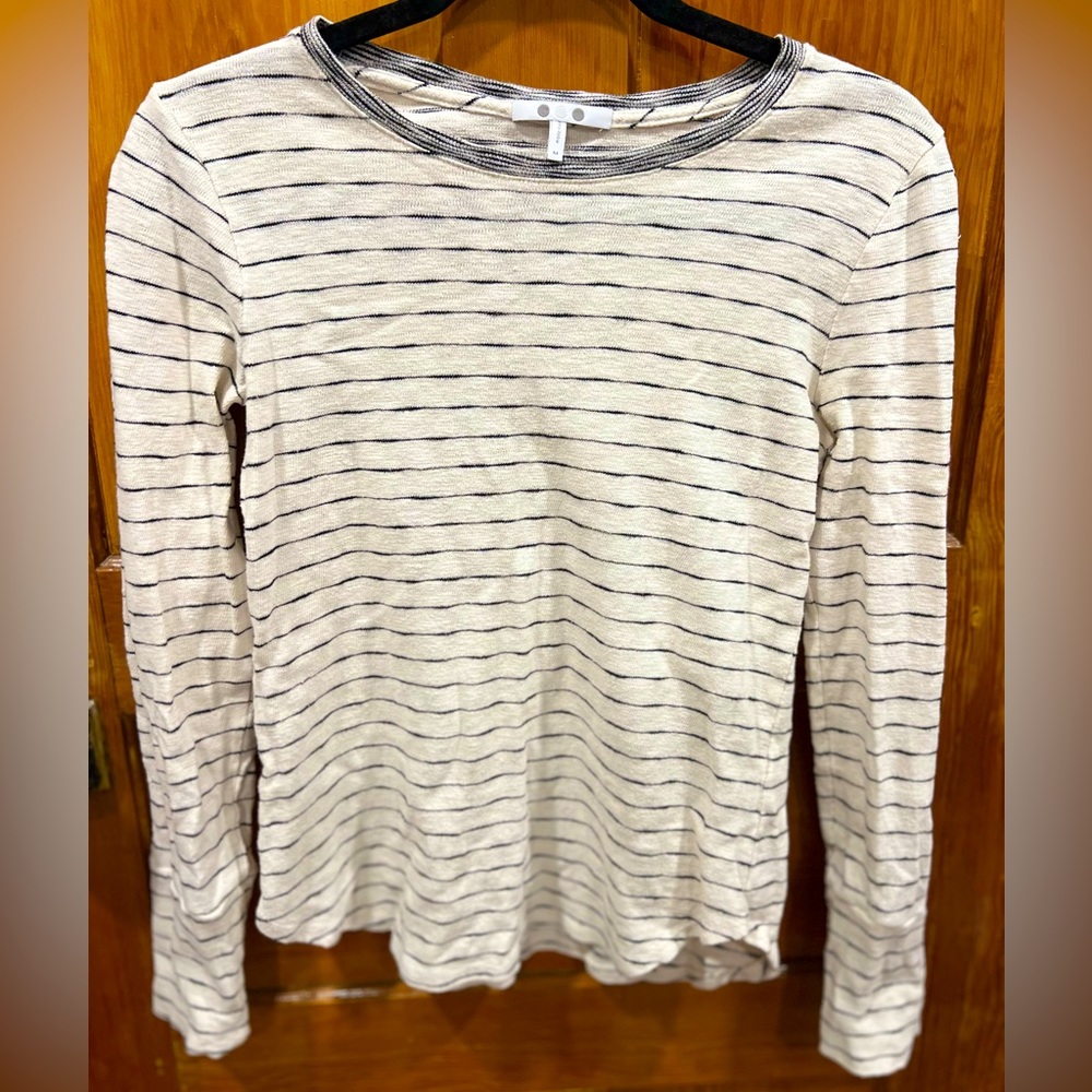 Three Dots long sleeve striped top size M